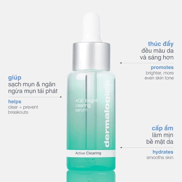 Huyết thanh ngăn ngừa mụn và thâm ở tuổi trưởng thành Dermalogica Age Bright Clearing Serum 30mL
